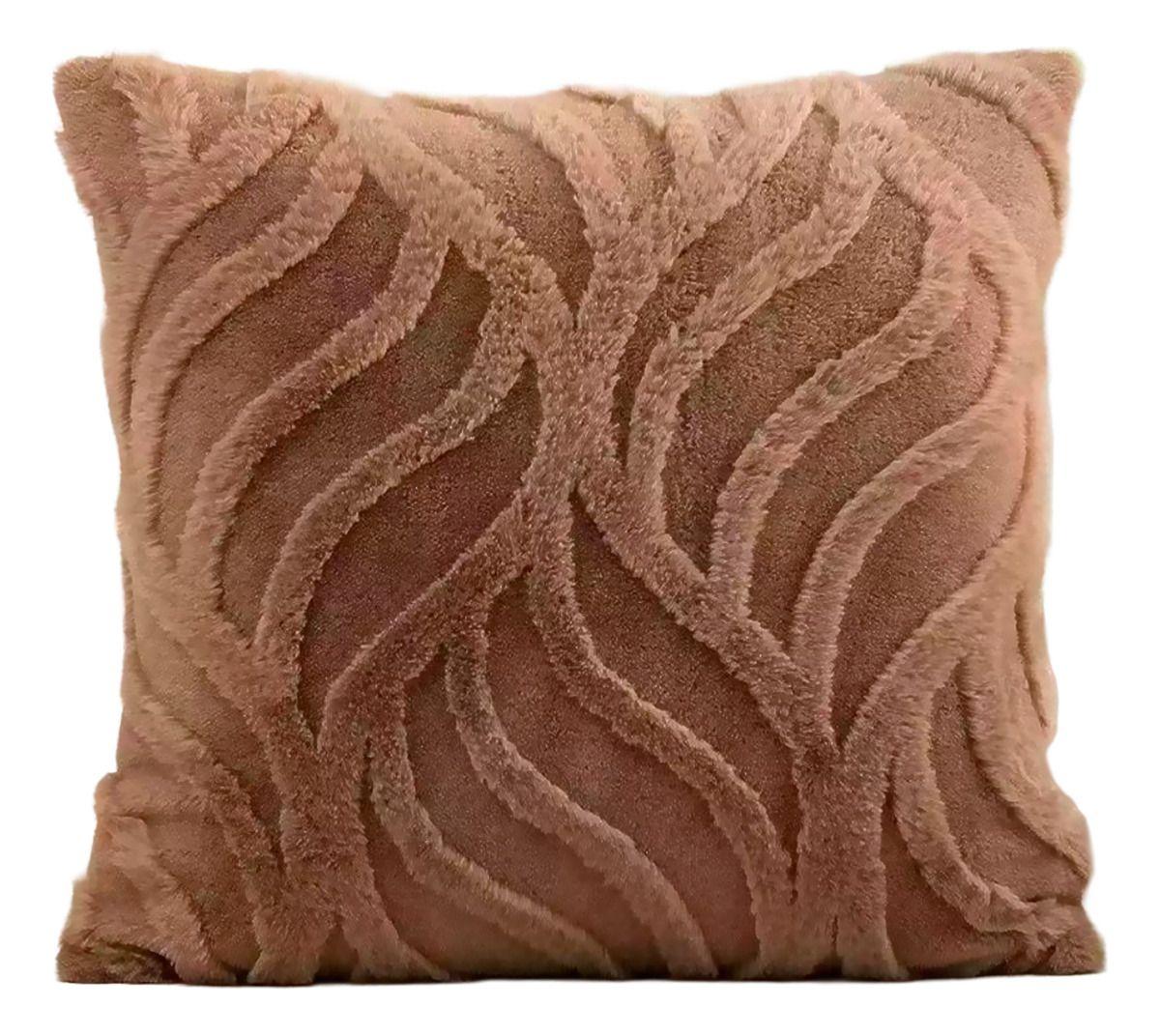Funda Cojín 45x45cm Café Textura Aterciopelada Relieve 449-0