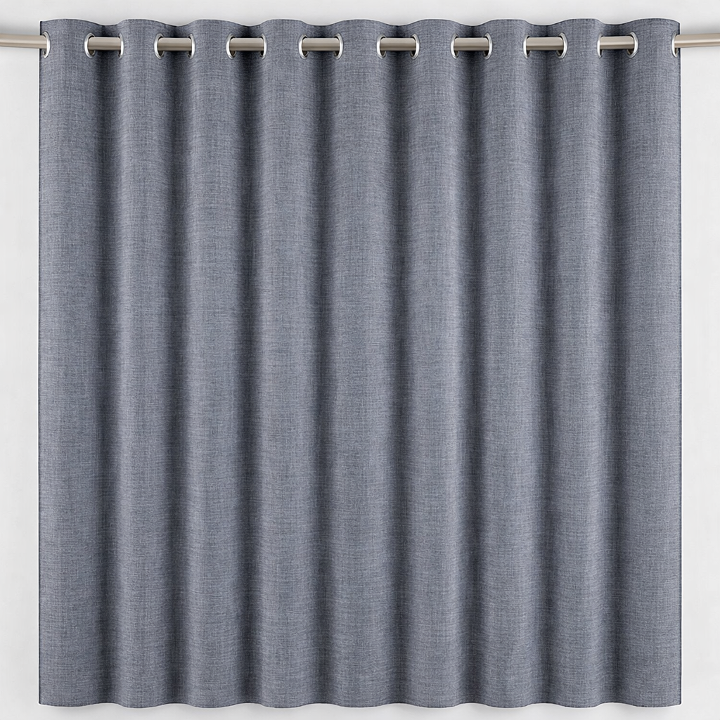 Cortina Gris Blackout Decorativa Forro Blanco 2 Paños N°103-1