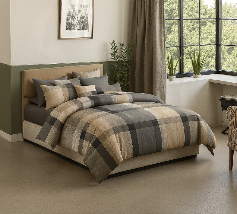 Sábanas Premium 2 Plazas | Geométrico y Gris Suave - 821-2