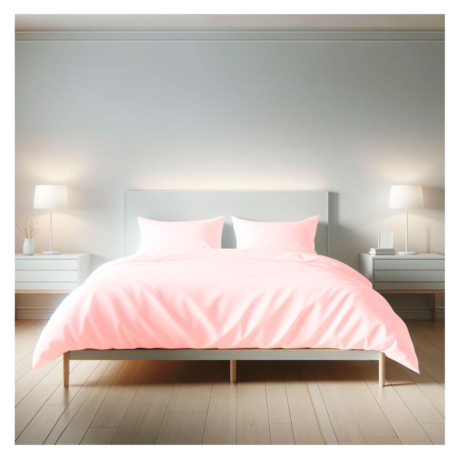 Sábanas 3000 Hilos 1.5 plazas Diseño Americano Rosa claro-2