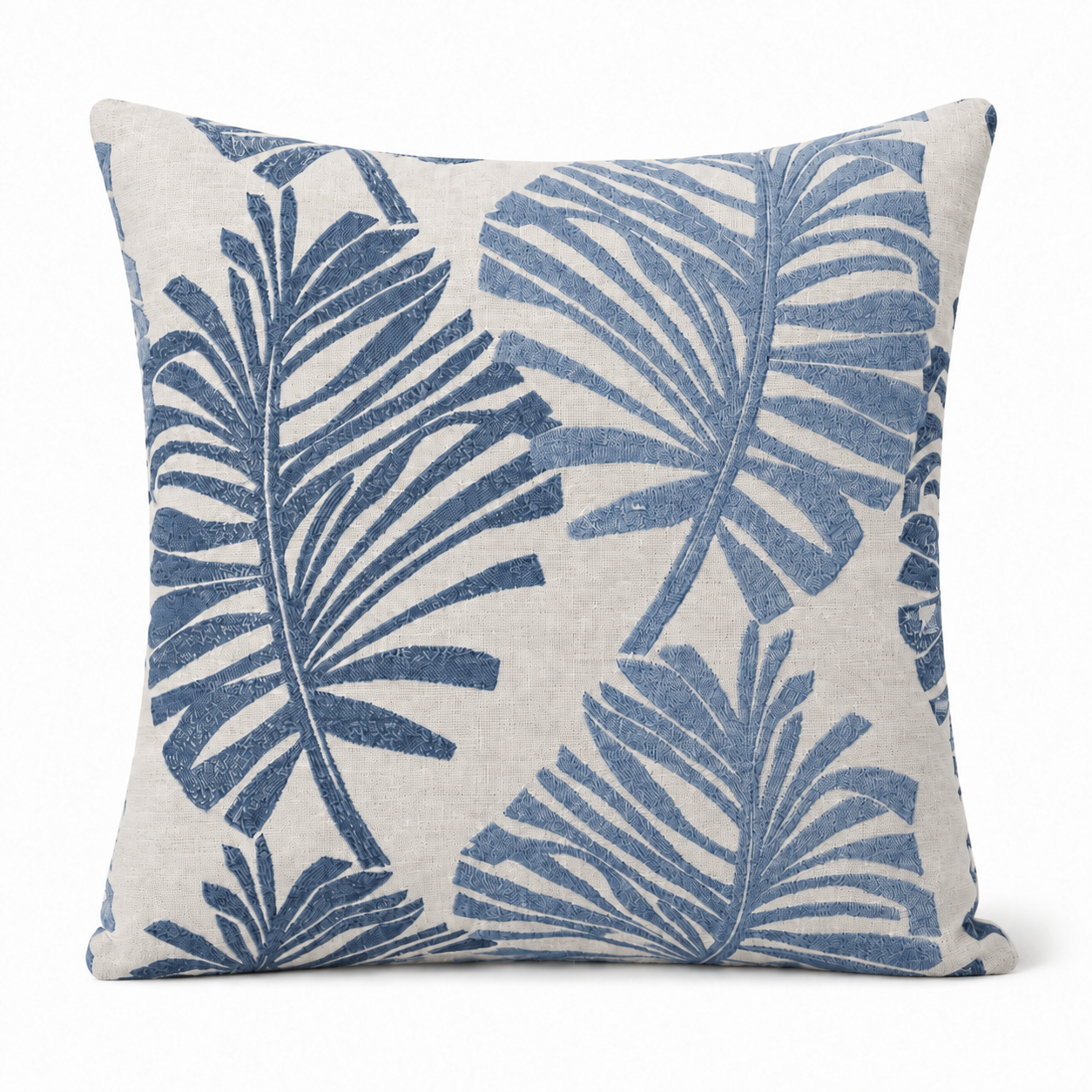 Fundas para cojin Elengantes Desing Hojas Azul  828 Alta Durabilidad-3