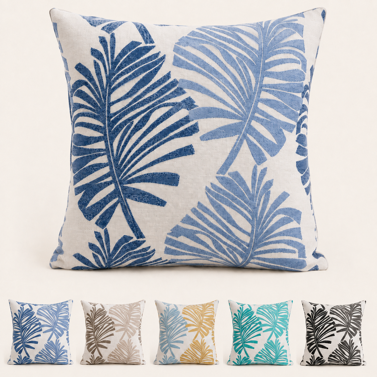 Fundas para cojin Elengantes Desing Hojas Azul  828 Alta Durabilidad-9