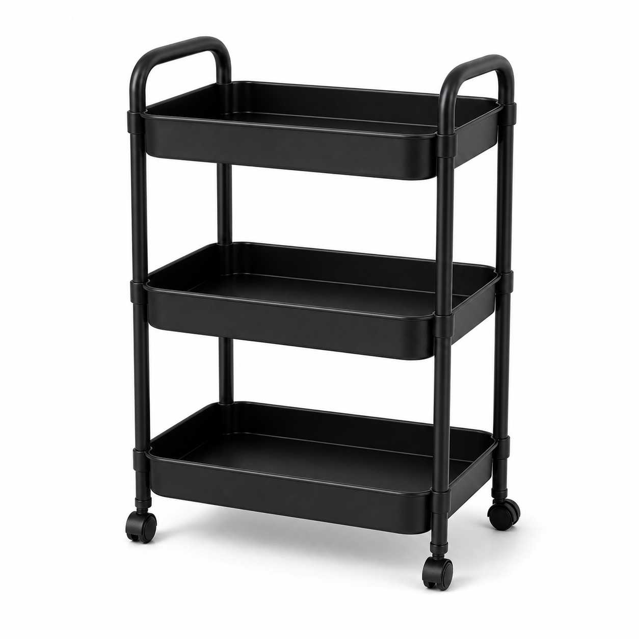 Organizador Con Rueda Baño 3 Niveles Negro Plastico 800-2