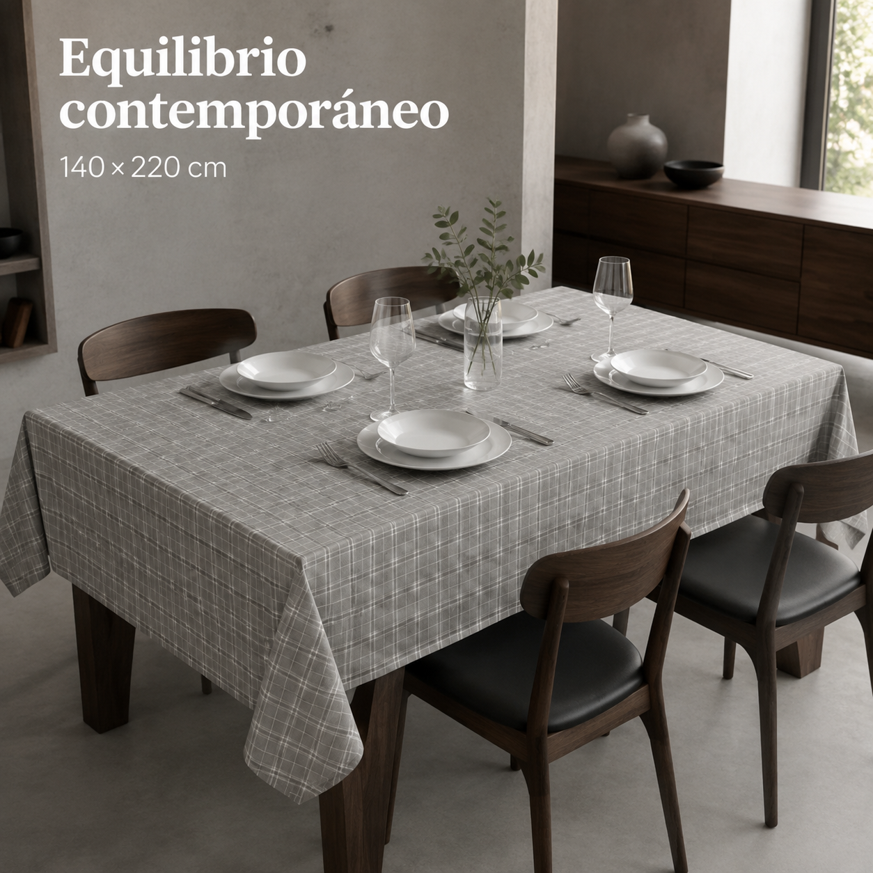 Mantel de Mesa Rectangular Gris 140x220 cm 848-6