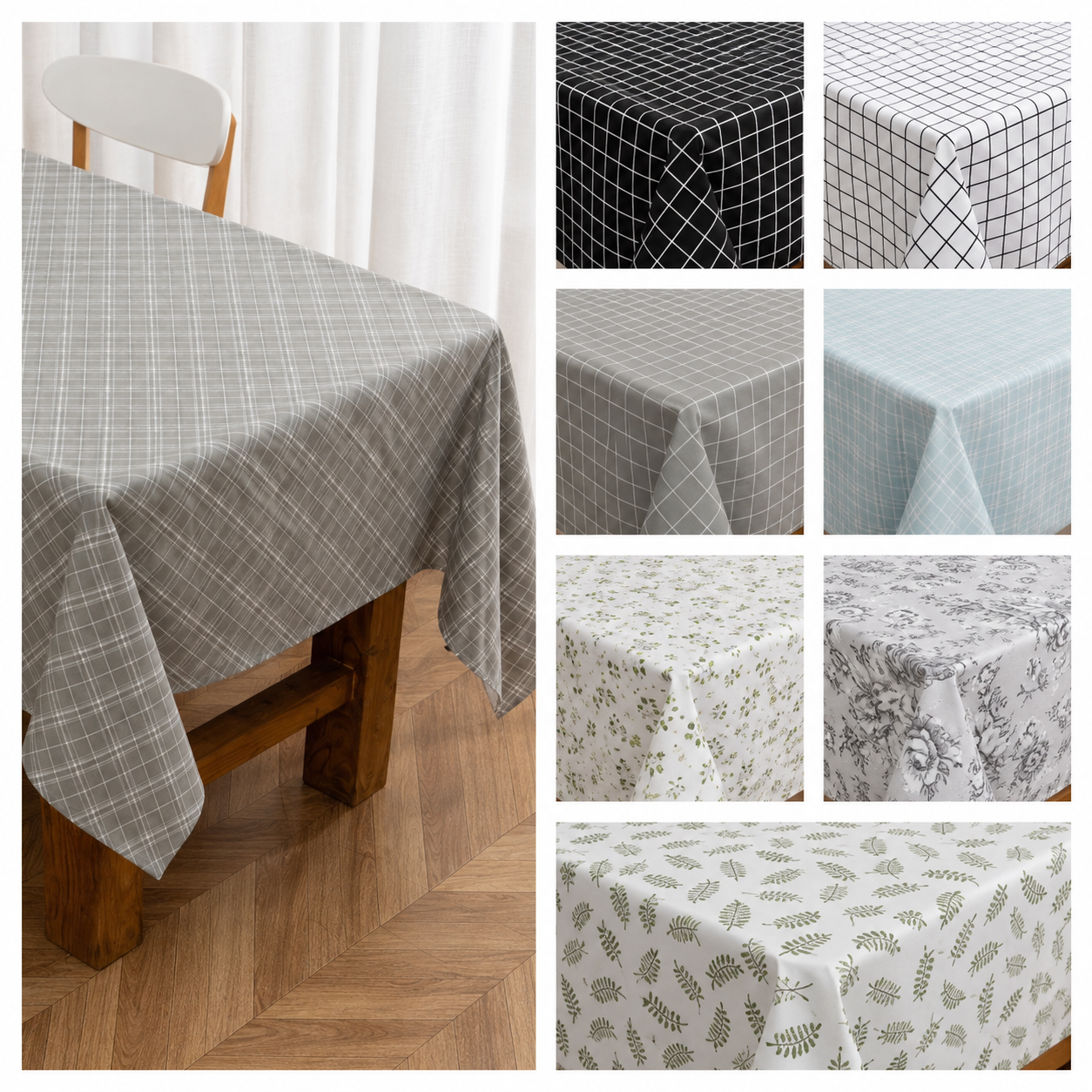 Mantel de Mesa Rectangular Gris 140x220 cm 848-9