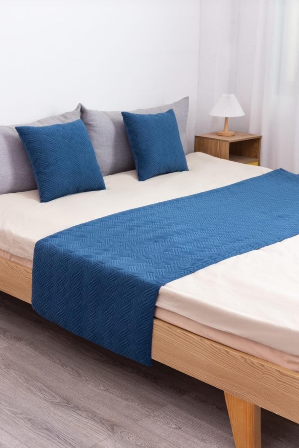 Set Piecera + Dos Fundas De Cojín Plush Trenzado Variedad-0