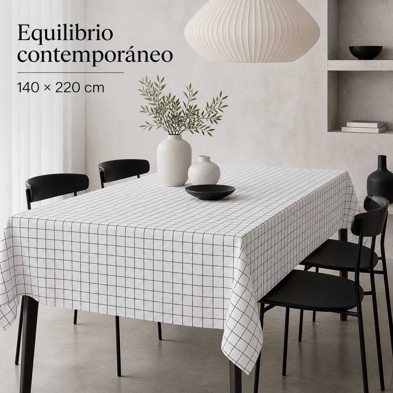 Mantel Rectangular Blanco 140x220 cm Modelo 846-4