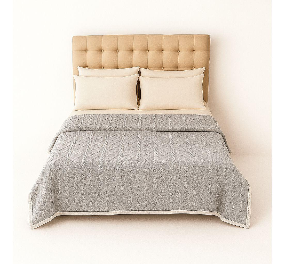 Manta Sherpa gris diseño geométrico 160x220 ultra suave cama sofá-0