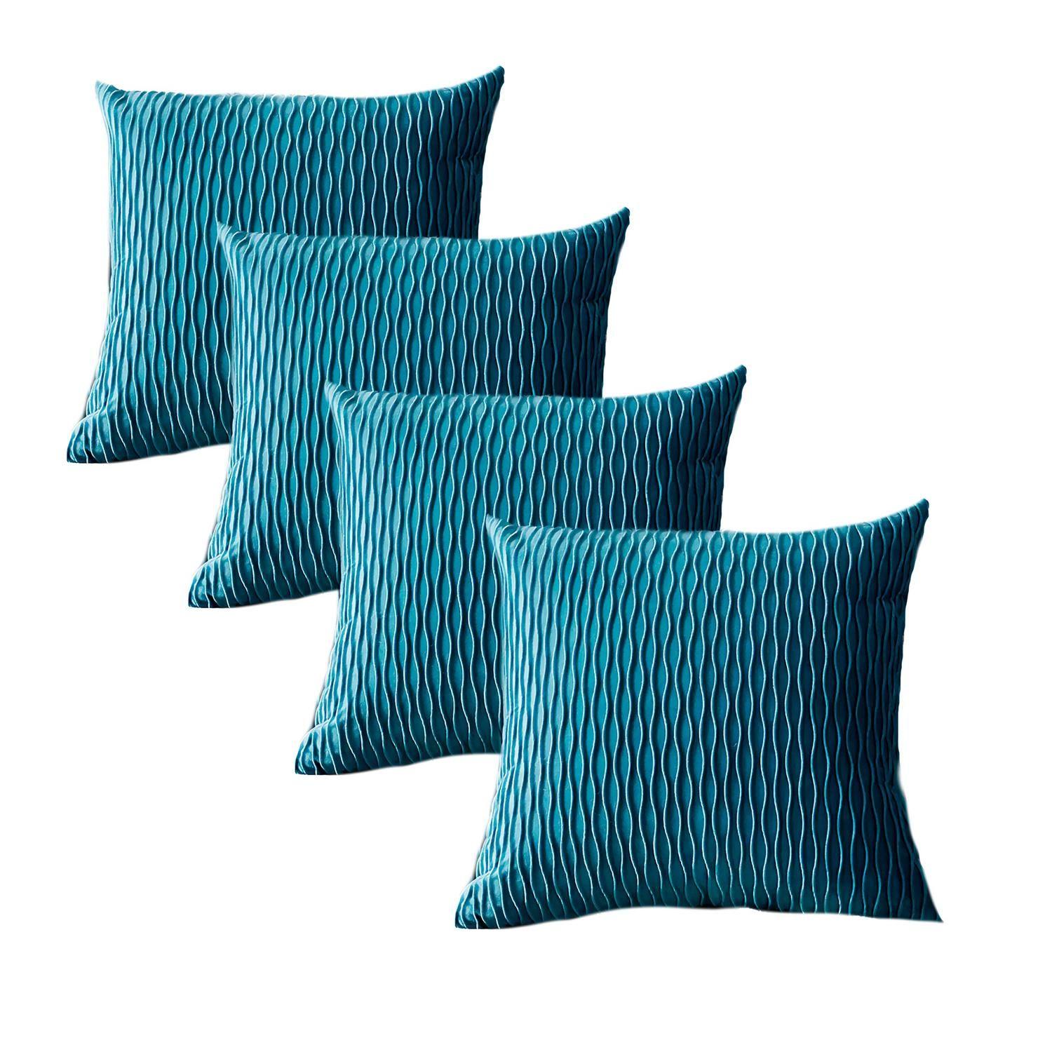 Fundas De Cojin Decorativa 45x45 moderna Turquesa PACK 4 U-1