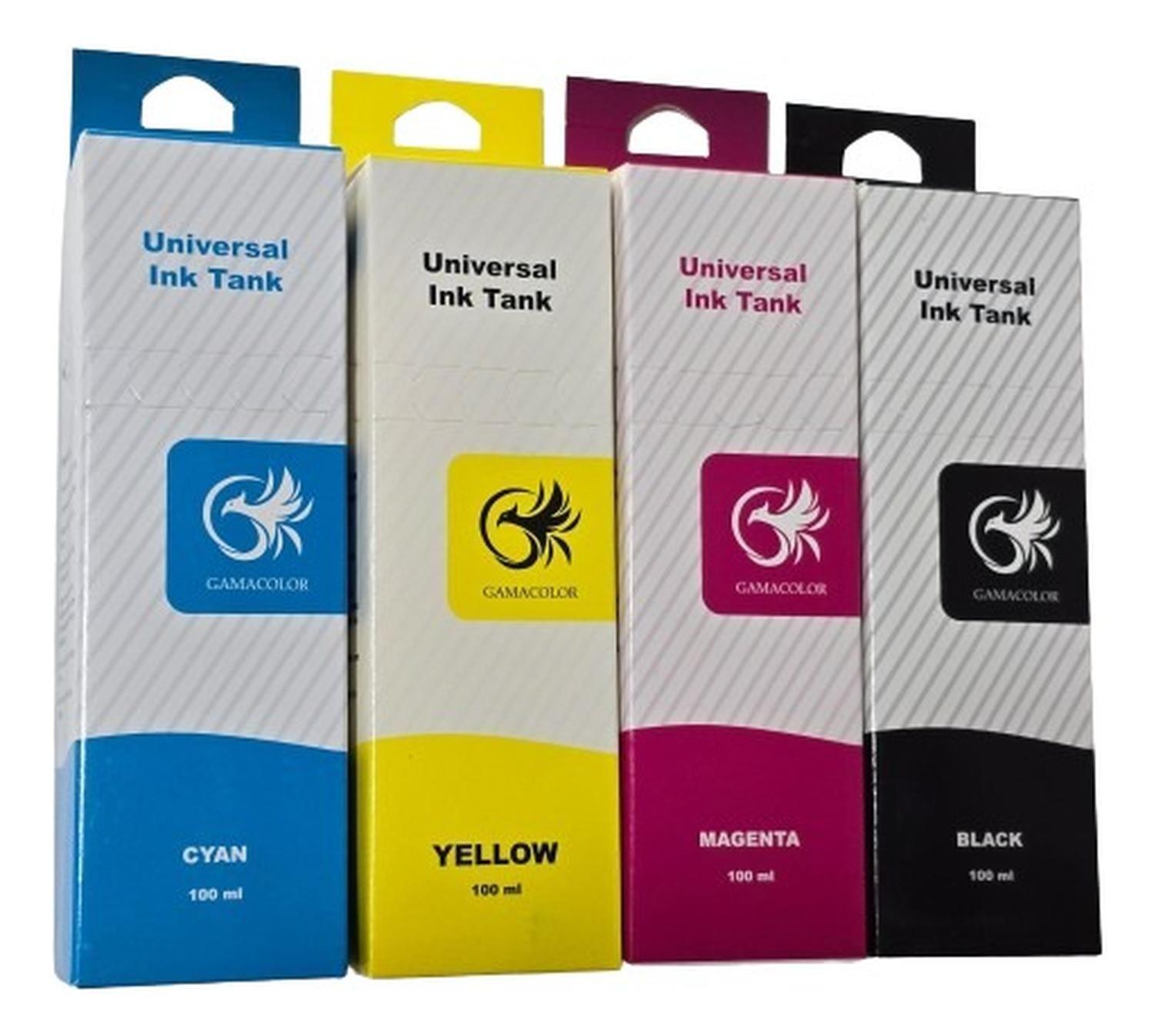 Tintas Universales Impresión Pack 4 Colores Todas Las Marcas-0