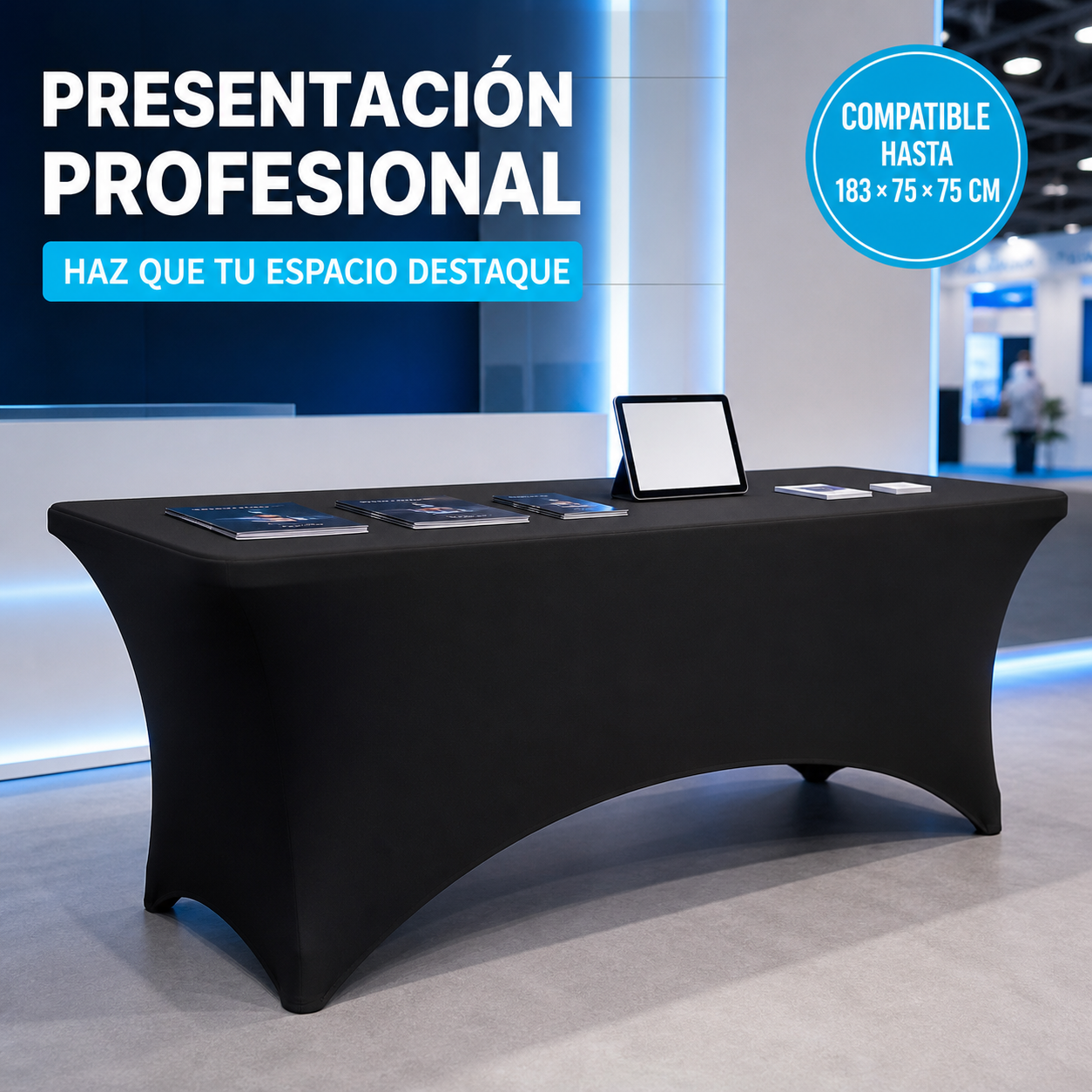 Mantel Elástico Negro Para Mesa Plegable 183x75x75 Cm Armonia-3