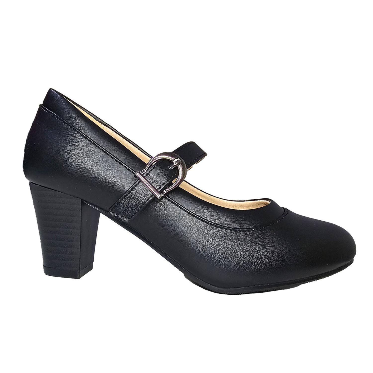 Zapato De Cueca Para Mujer con Hebilla y Tacón 7598-0