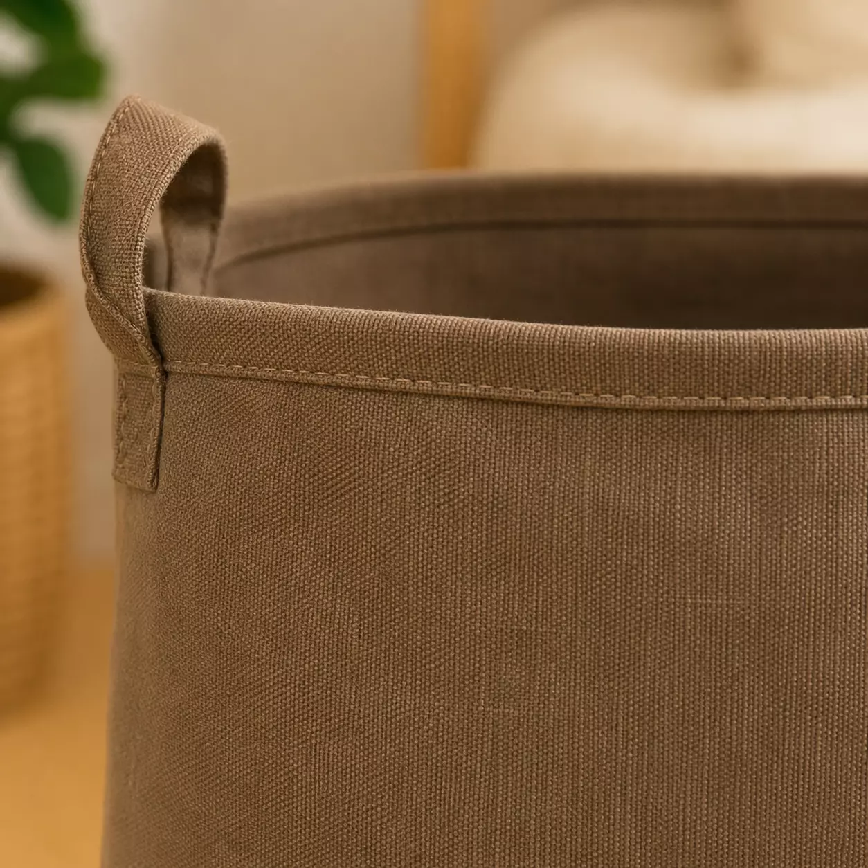 Cesta Para Ropa Plegable Con Asas 40x45 807 Diseño Moderno Café-1
