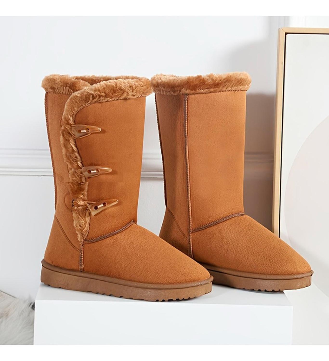 Botines Mujer Invierno Con Chiporro Abrigadores Café Claro - 7186-1