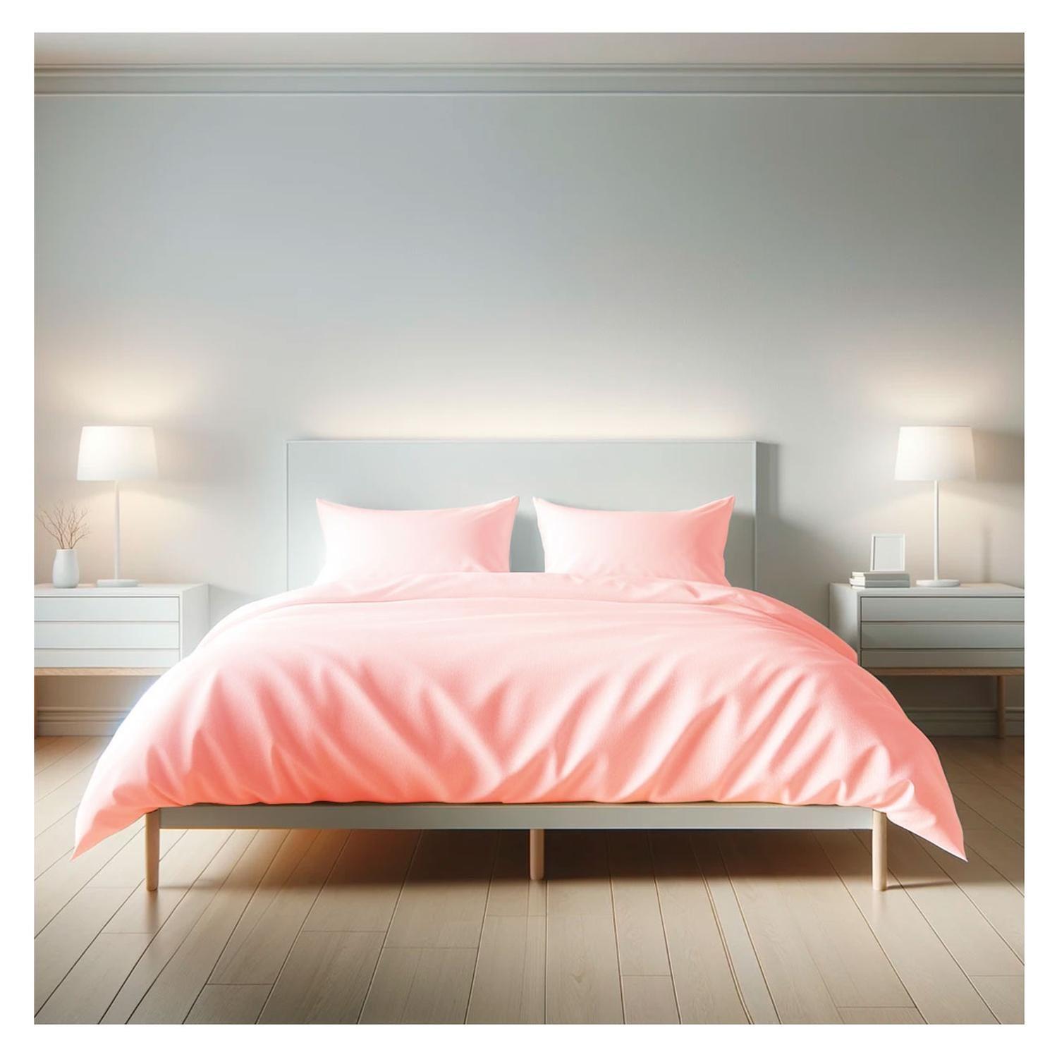 Sábanas 3000 Hilos 2.5 plazas Diseño Americano Rosado-1