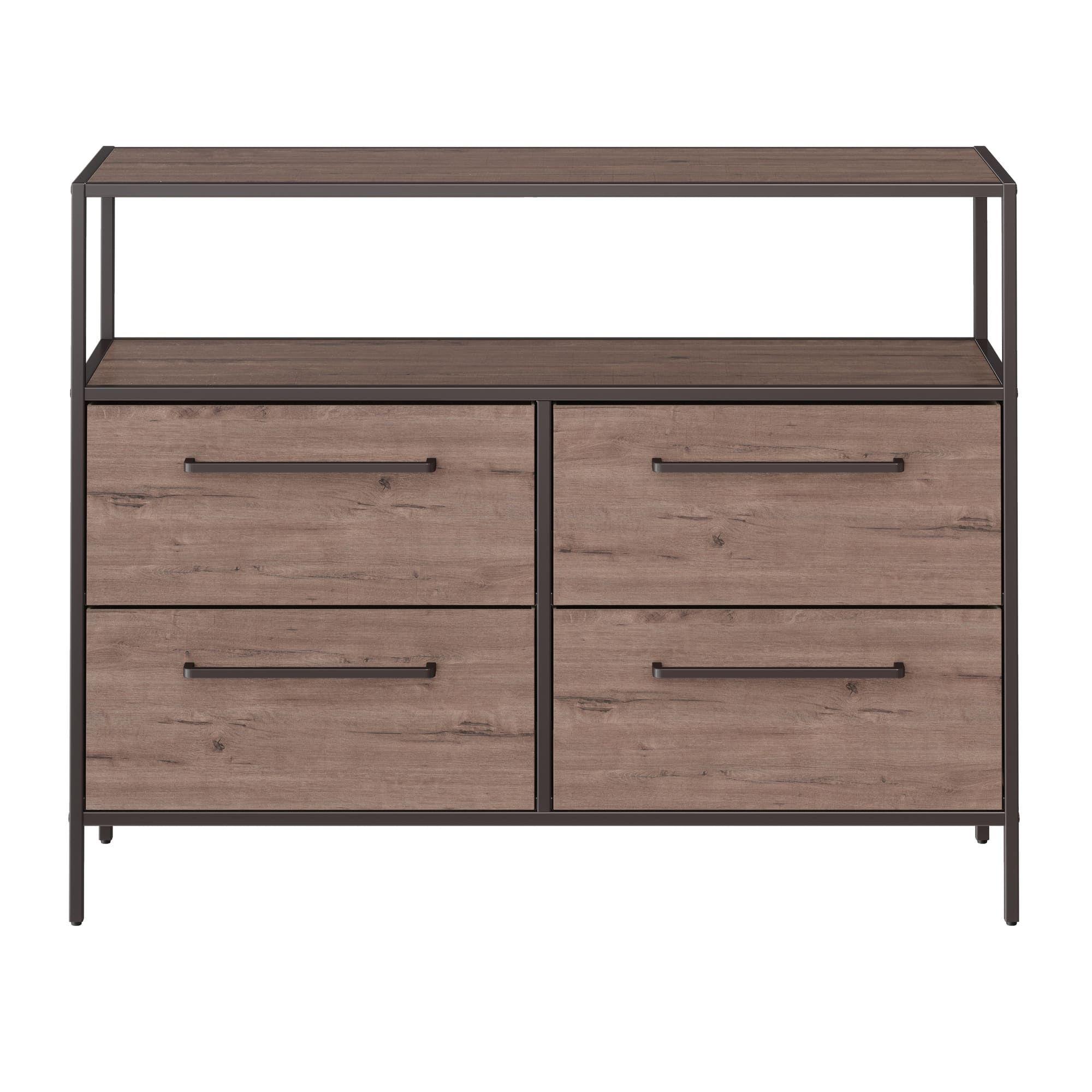 Mueble Monta TV de 4 Cajones Liviano Cafe MDF-1
