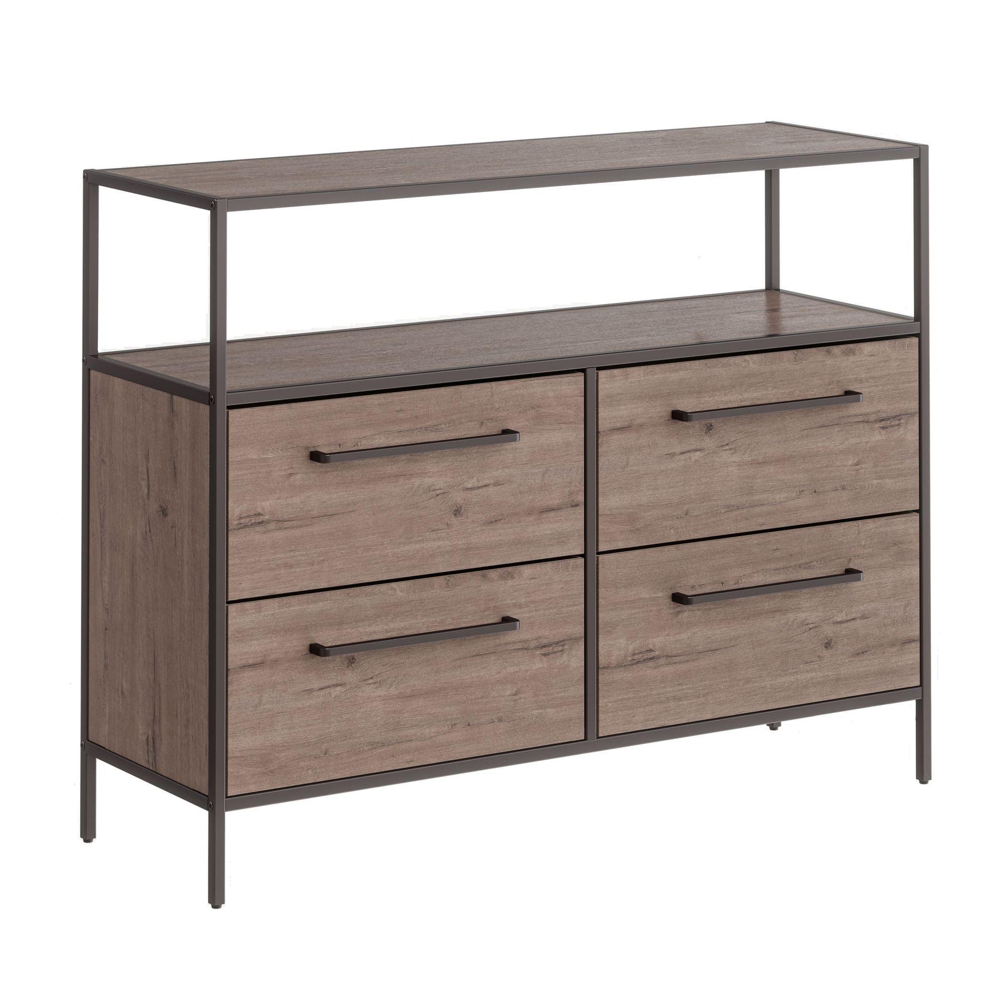 Mueble Monta TV de 4 Cajones Liviano Cafe MDF-2