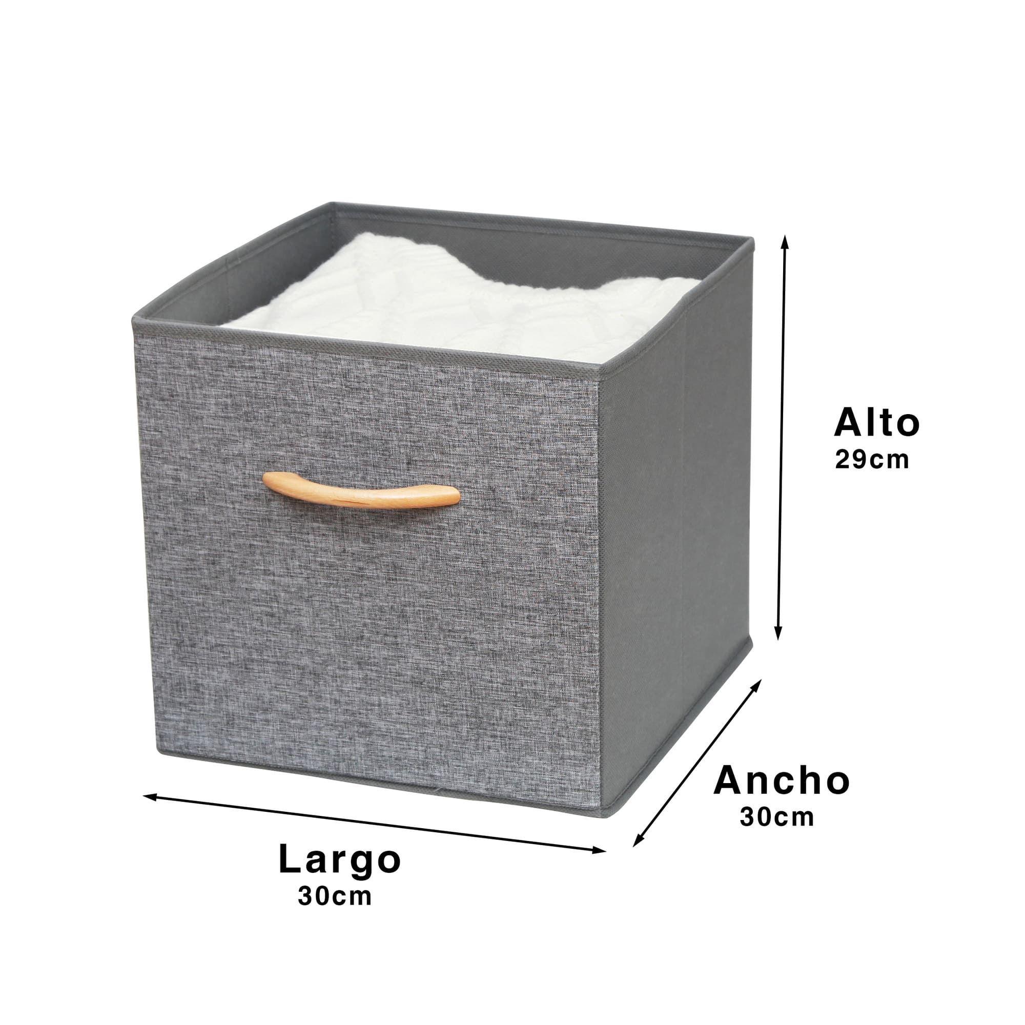Caja Cubo Organizador Plegable Tela Lino-2