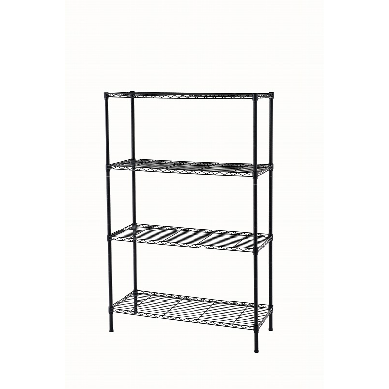 Estantería Negra de 4 Niveles con Patas Niveladoras-0