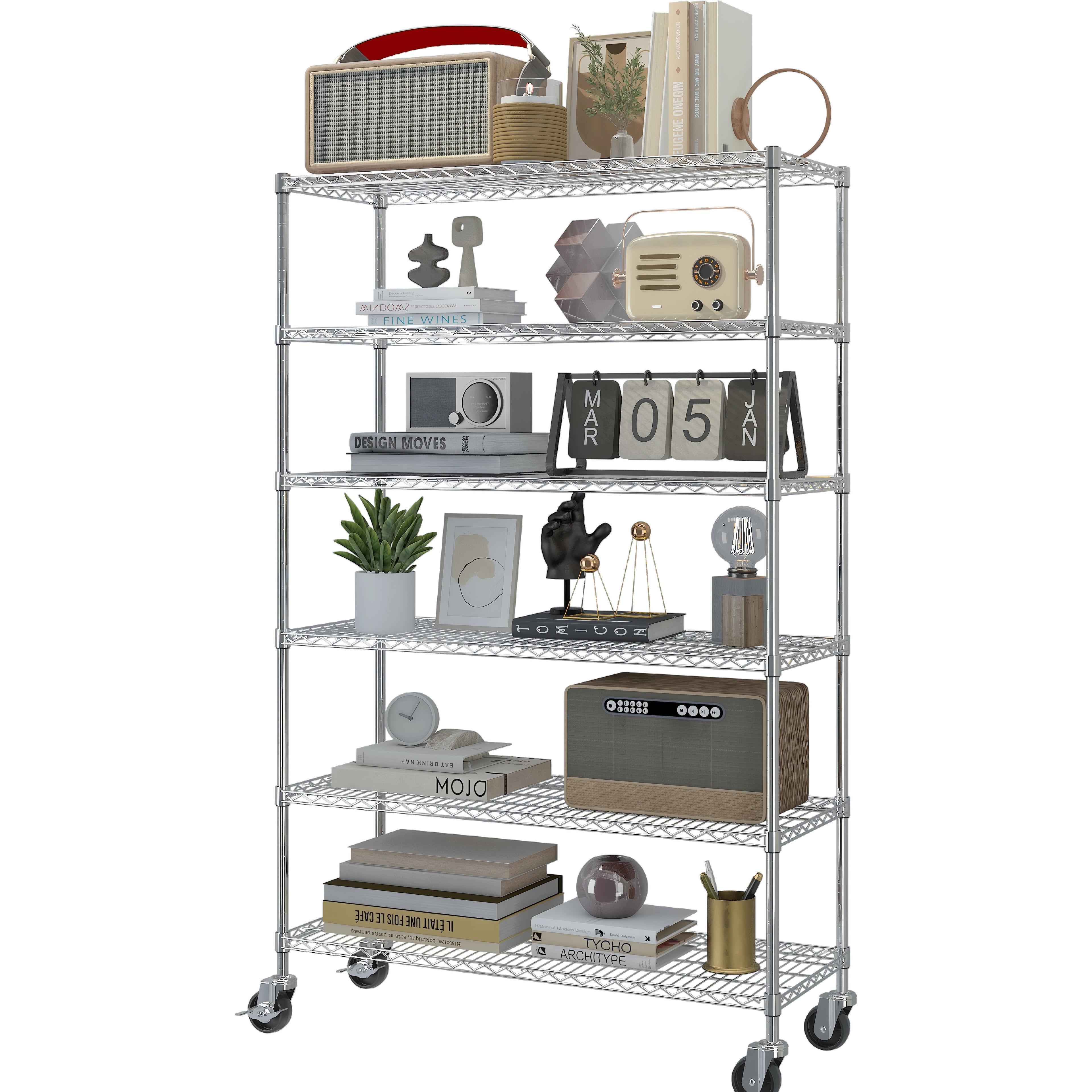 Estantería Cromada de Alta Carga con Ruedas 6 NivelesEstantería Cromada de Alta Carga con Ruedas 6 N-3