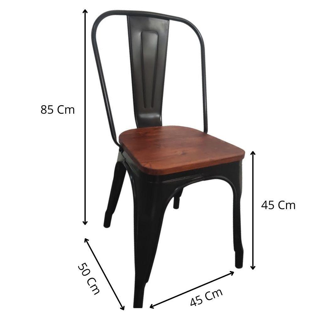 Silla Tolix con Asiento de Madera para Terraza-1