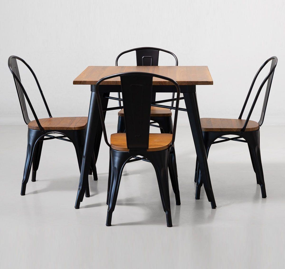 Silla Tolix con Asiento de Madera para Terraza-3