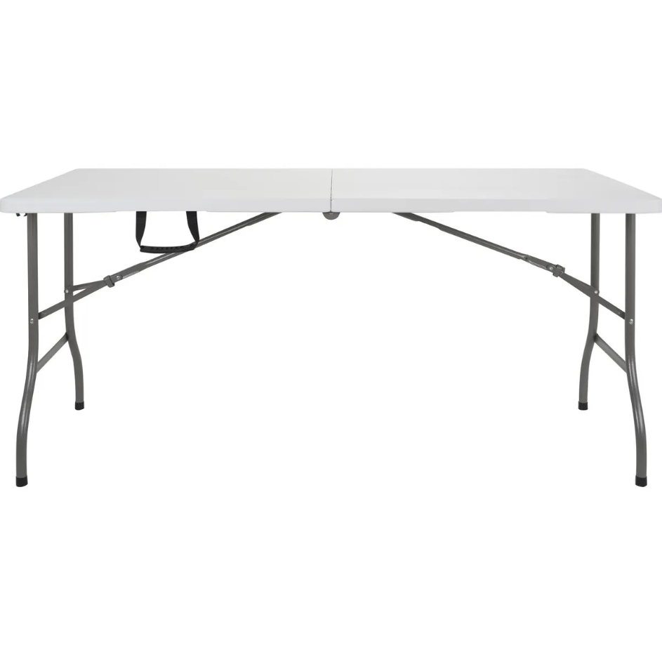 Mesa Plegable Portatil 150x74 cm Blanca-0