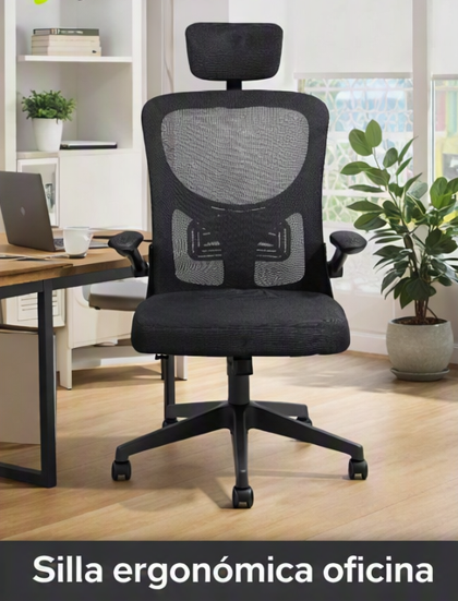 Silla Escritorio Ejecutiva Malla Negro-6