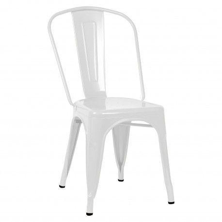 Silla Tolix Blanca Mate para Terraza-0