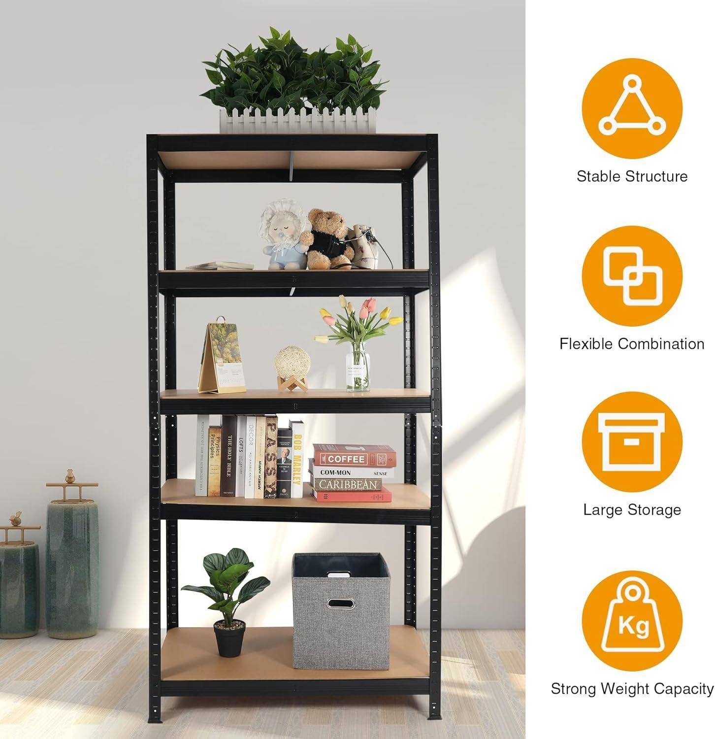 Estante de acero pintada 90x30x180 cm con 5 bandejas – capacidad total 875 kg-4