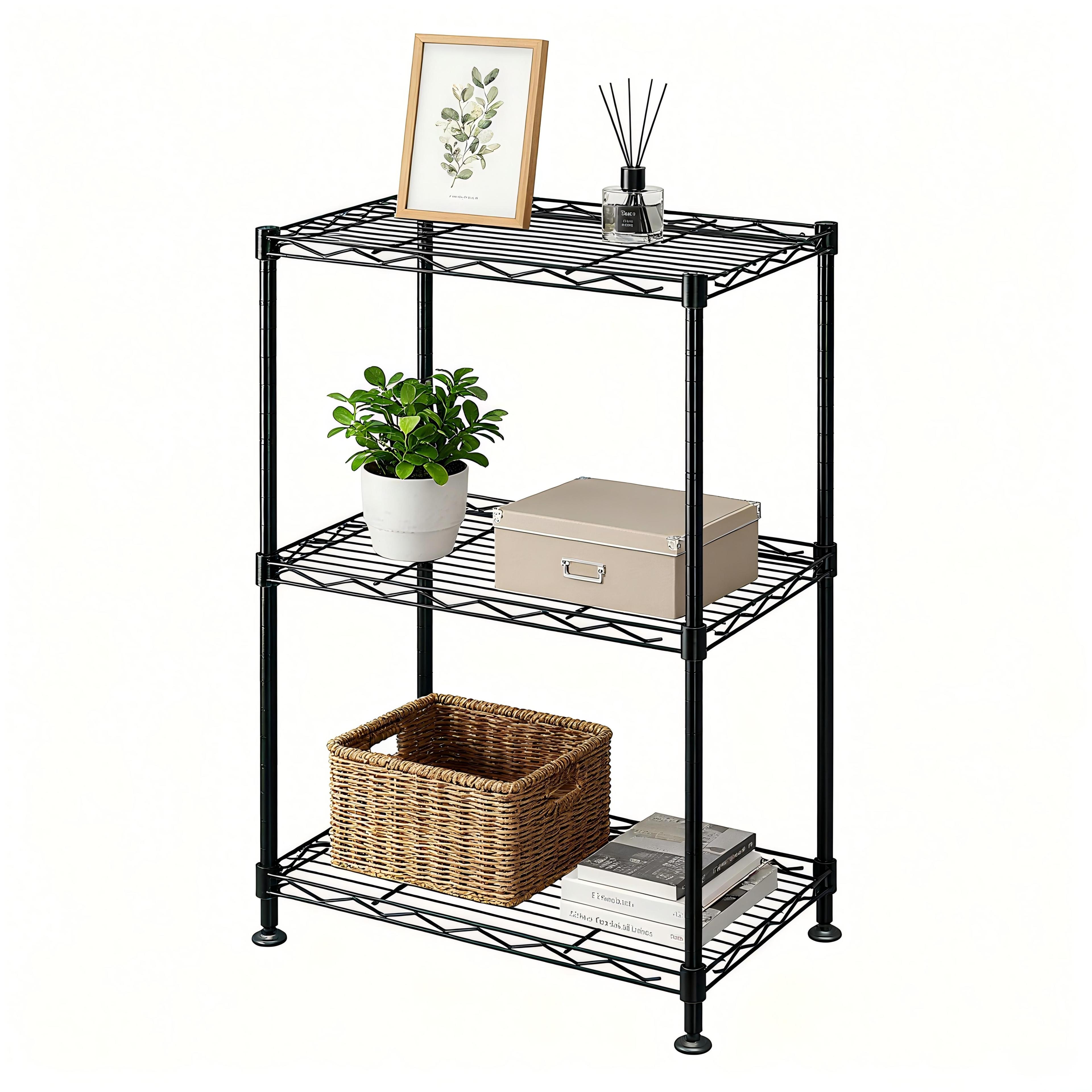 Estante recubierto de resina epóxica en negro de 3 Niveles-2