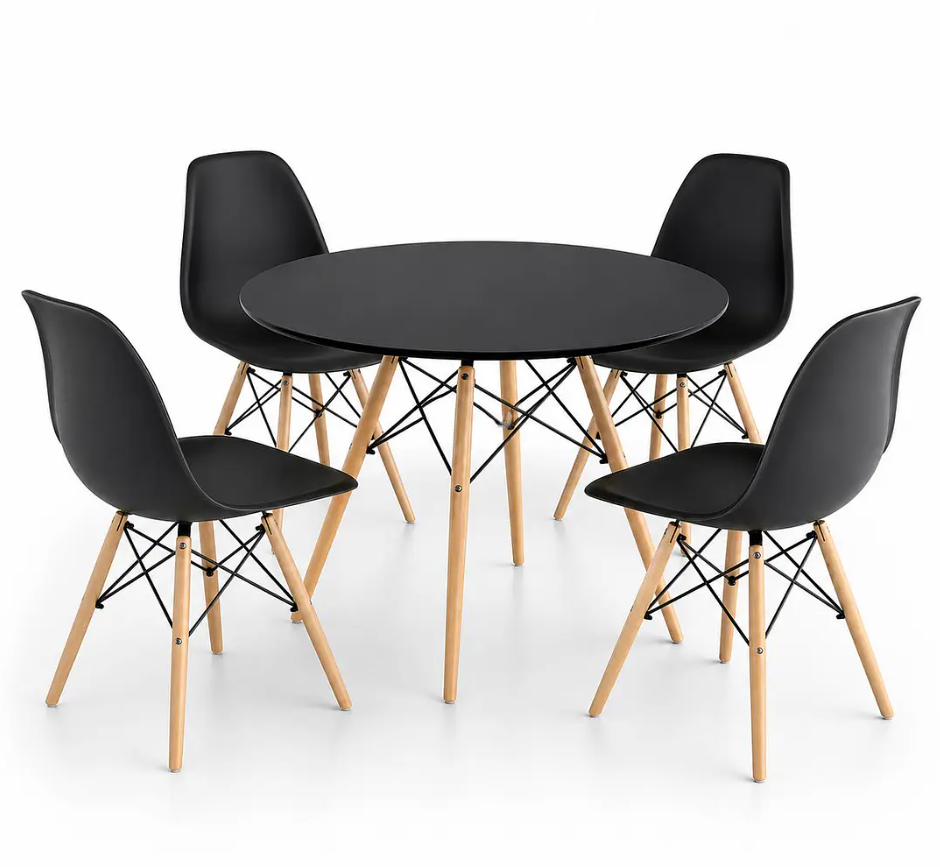 Pack 4 Sillas Eames Negra para Interior-1