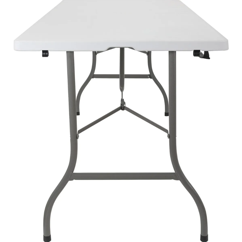 Mesa Plegable Portátil 180x74 cm Blanca-1
