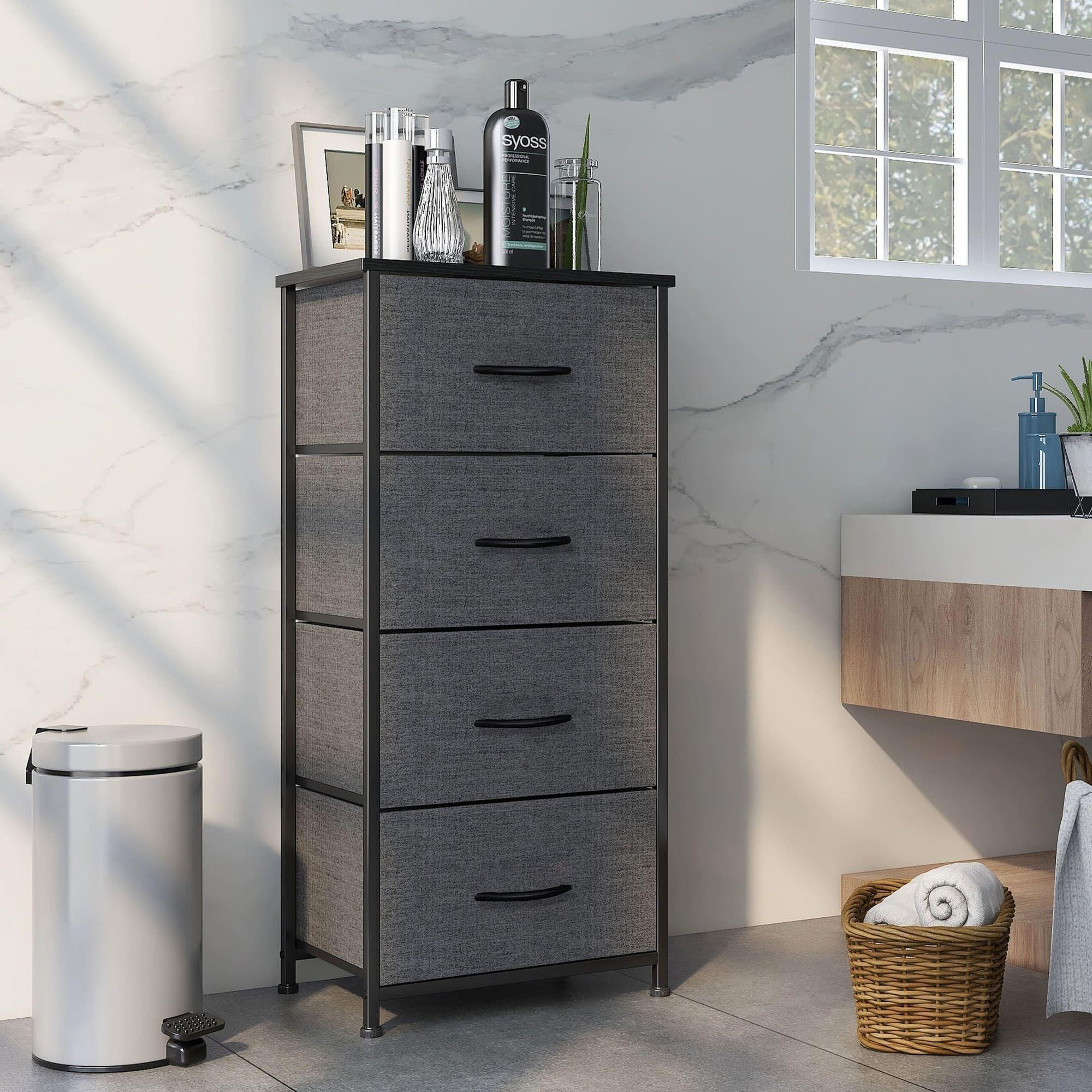 Cajonera Cómoda 4 Cajones Negro Opaco Liviano MDF-3