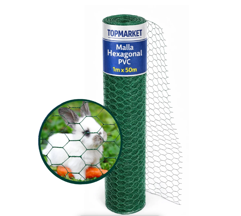 Malla Hexagonal Gallinero Revestida PVC 3 4 1 0x50Mt-4