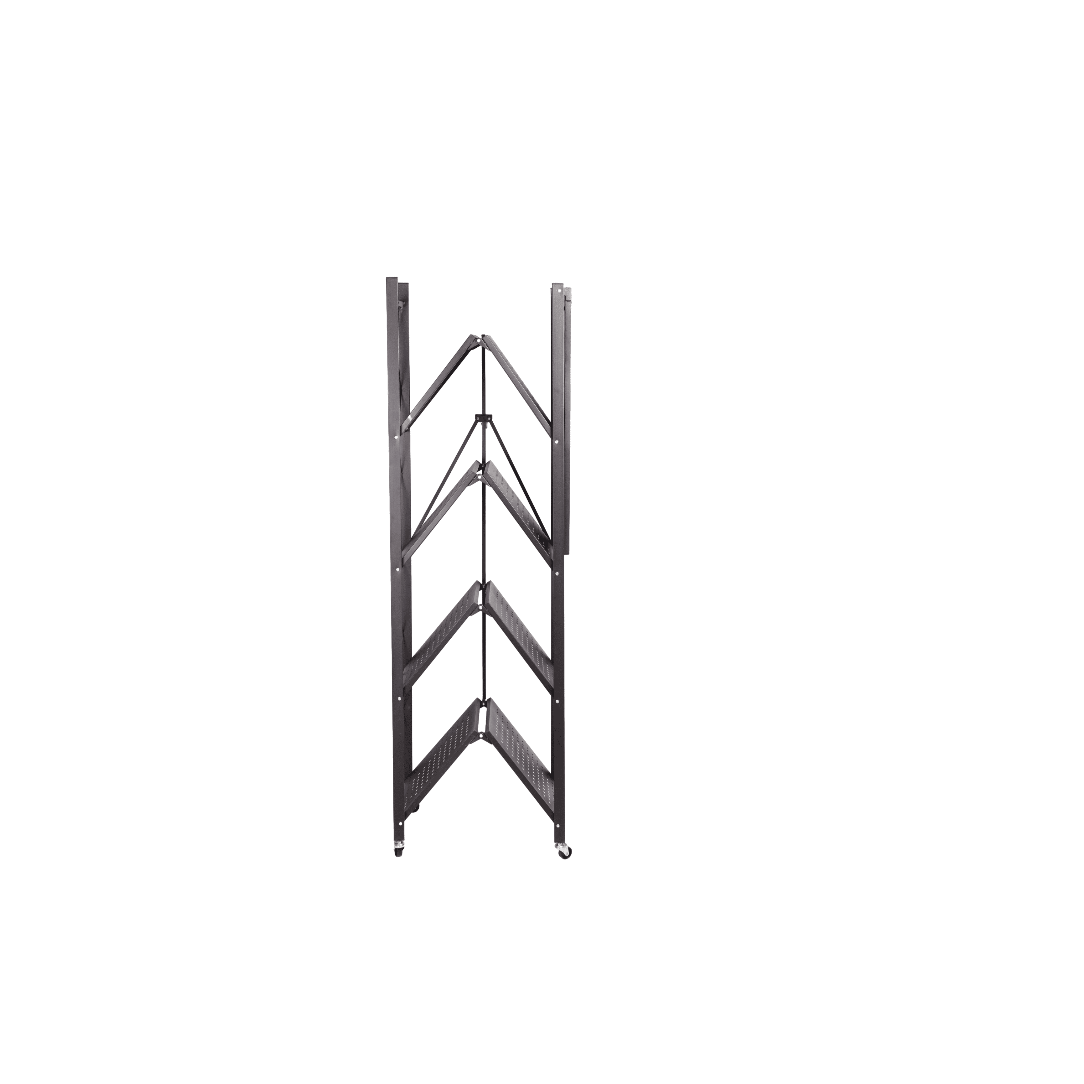 Rack plegable de acero con ruedas y 5 niveles-3