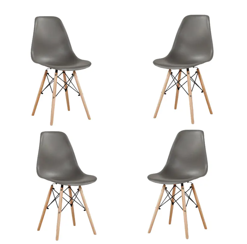 Pack 4 Sillas Eames Gris para Interior-0
