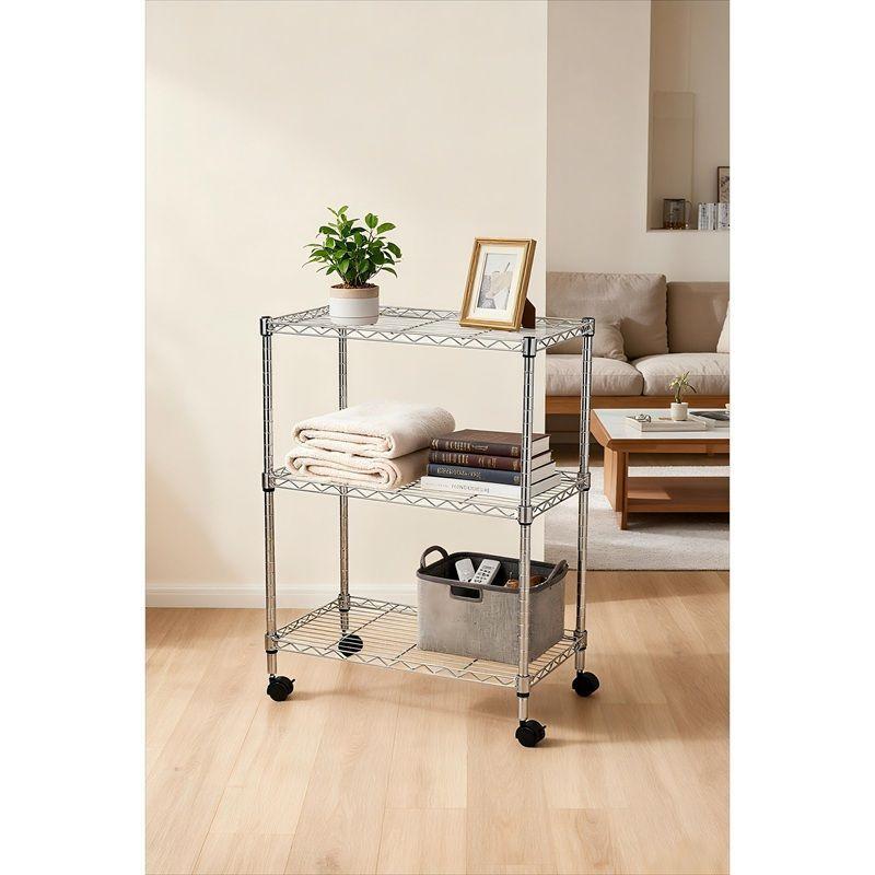 Estantería Cromada con Ruedas – 3 Niveles-2