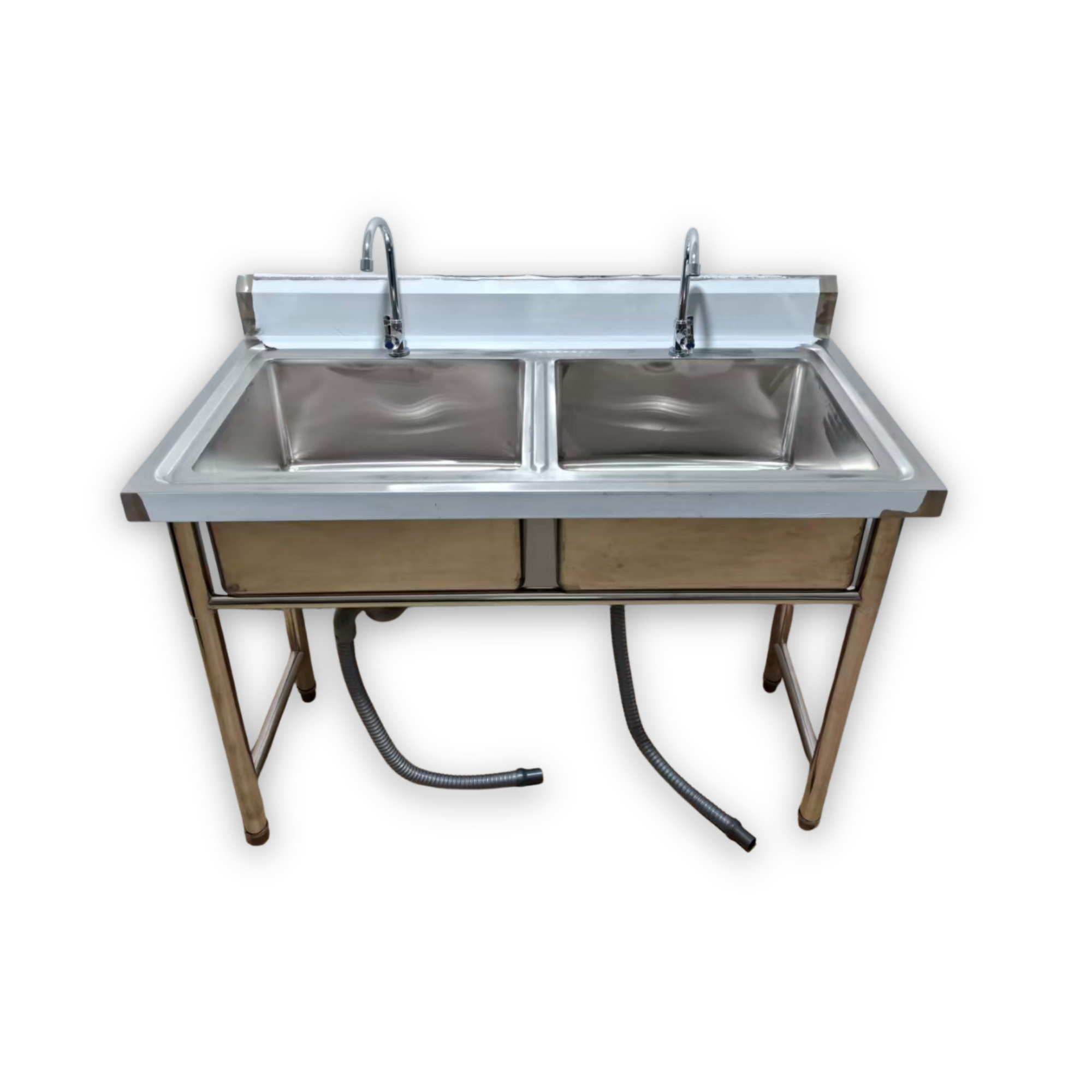 Lavafondo Doble Acero Inoxidable 120x60 cm-0