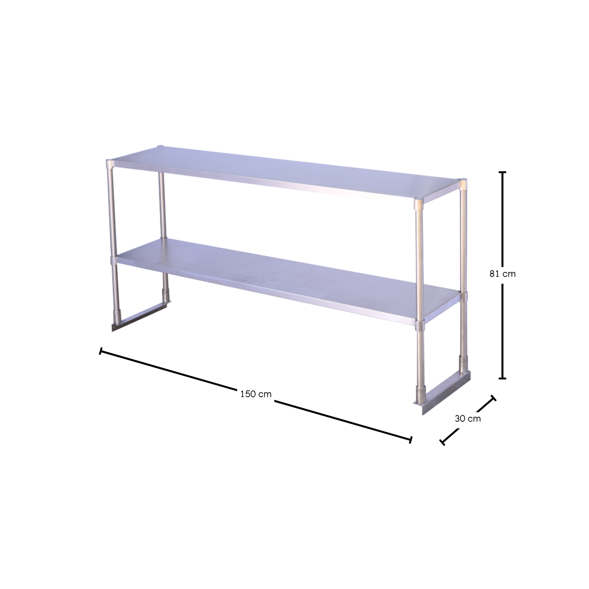 Plateo Doble 150x30x60cm Acero Inoxidable-3