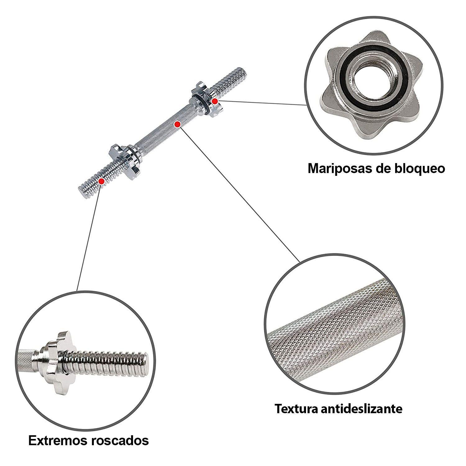 Barra Mancuerna 35 Cm Con Mariposas-2