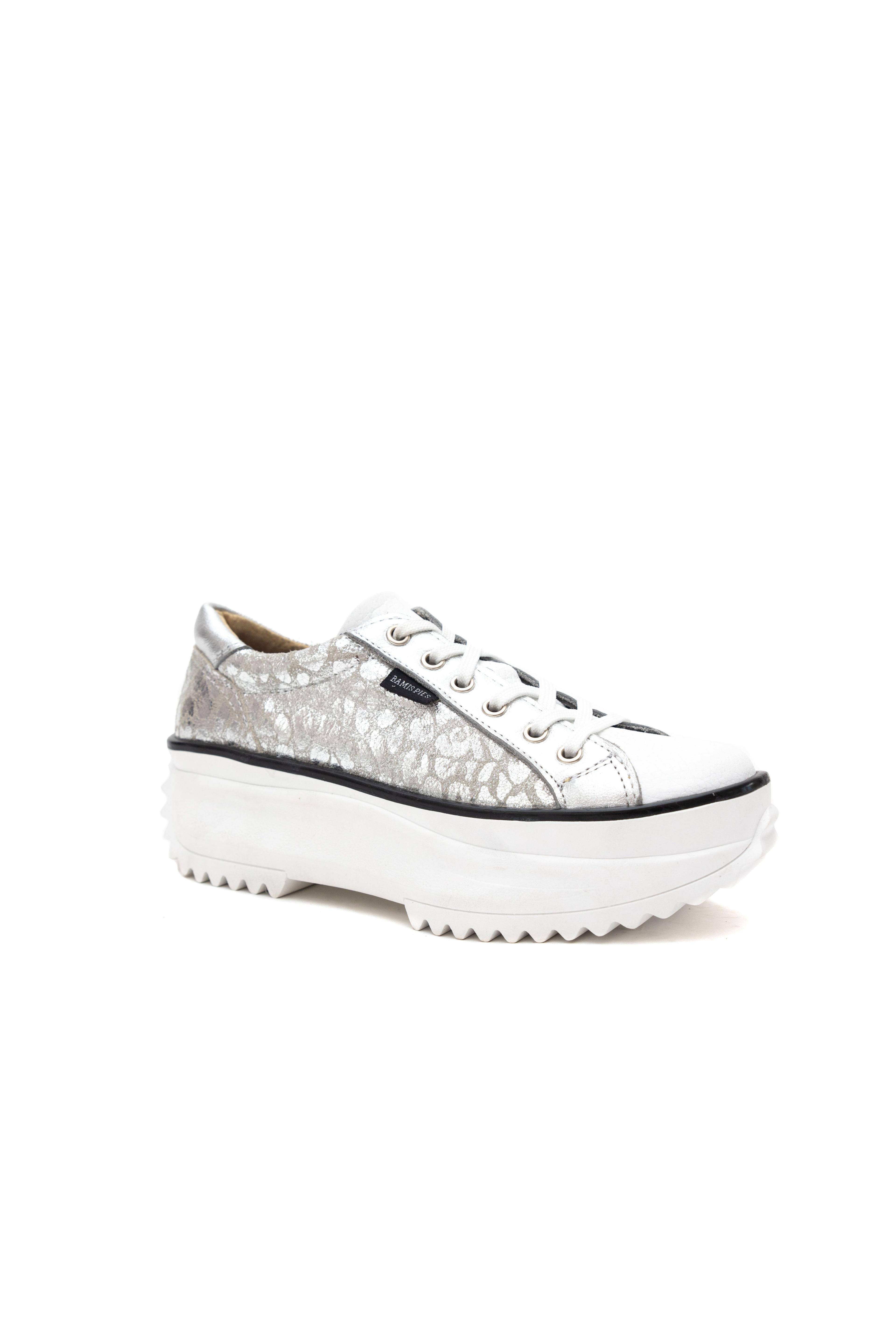 Zapatilla Bamispies Lia Blanco Plata-3