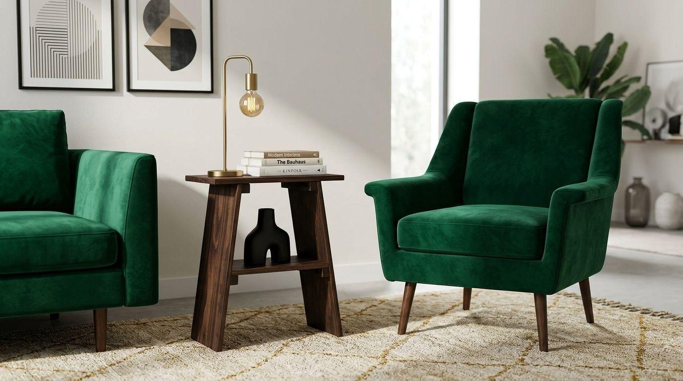 Mesa lateral auxiliar de madera natural 50x60 cm mod Murta marca GUMON-4