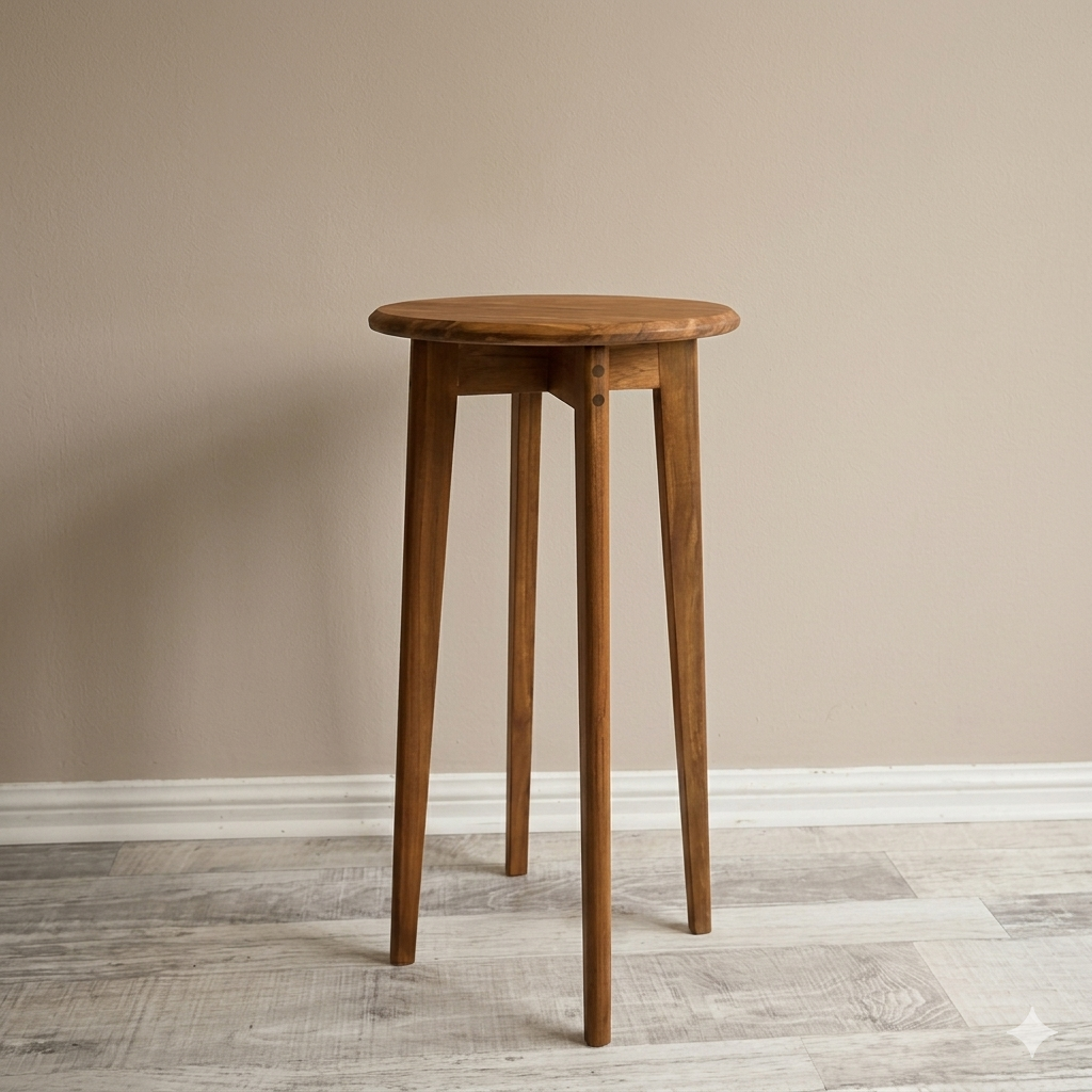 Mesa Lateral Auxiliar Velador Madera Natural 60x30cm color Roble modelo Olivia marca GUMON-1