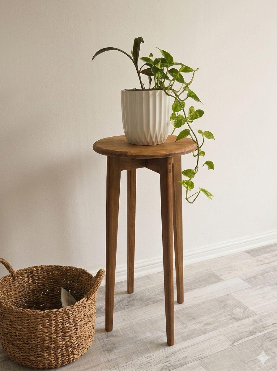 Mesa Lateral Auxiliar Velador Madera Natural 60x30cm color Roble modelo Olivia marca GUMON-0
