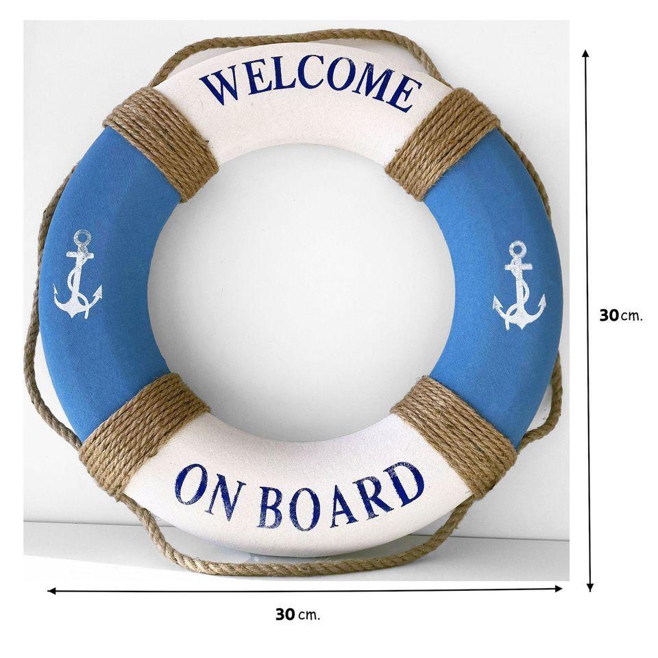 Decoración Náutica, Salvavidas Decorativo, Estilo Marino.-0