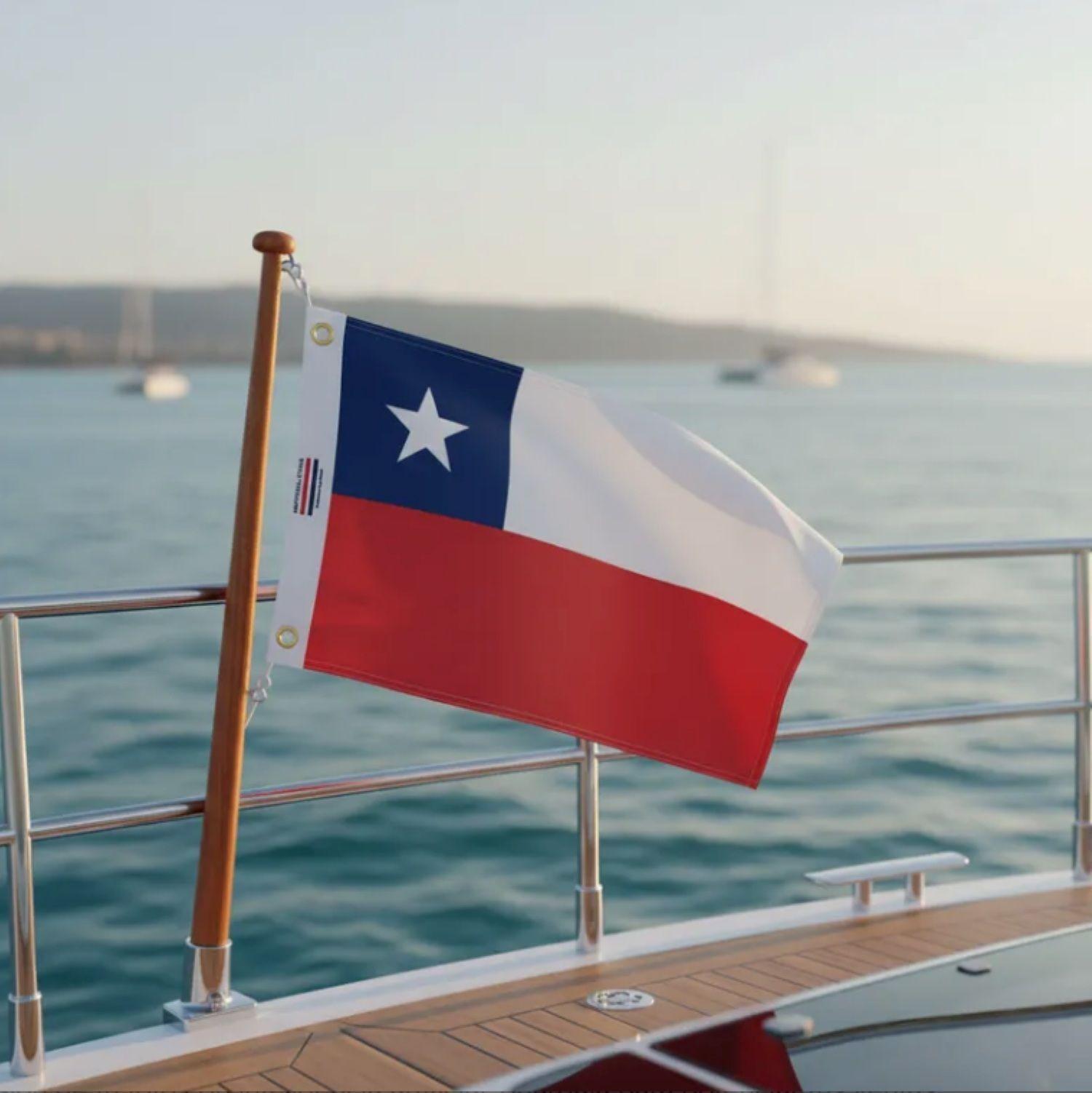 Bandera Chile Reforzada Yate Velero Lancha Marino Nautica-1