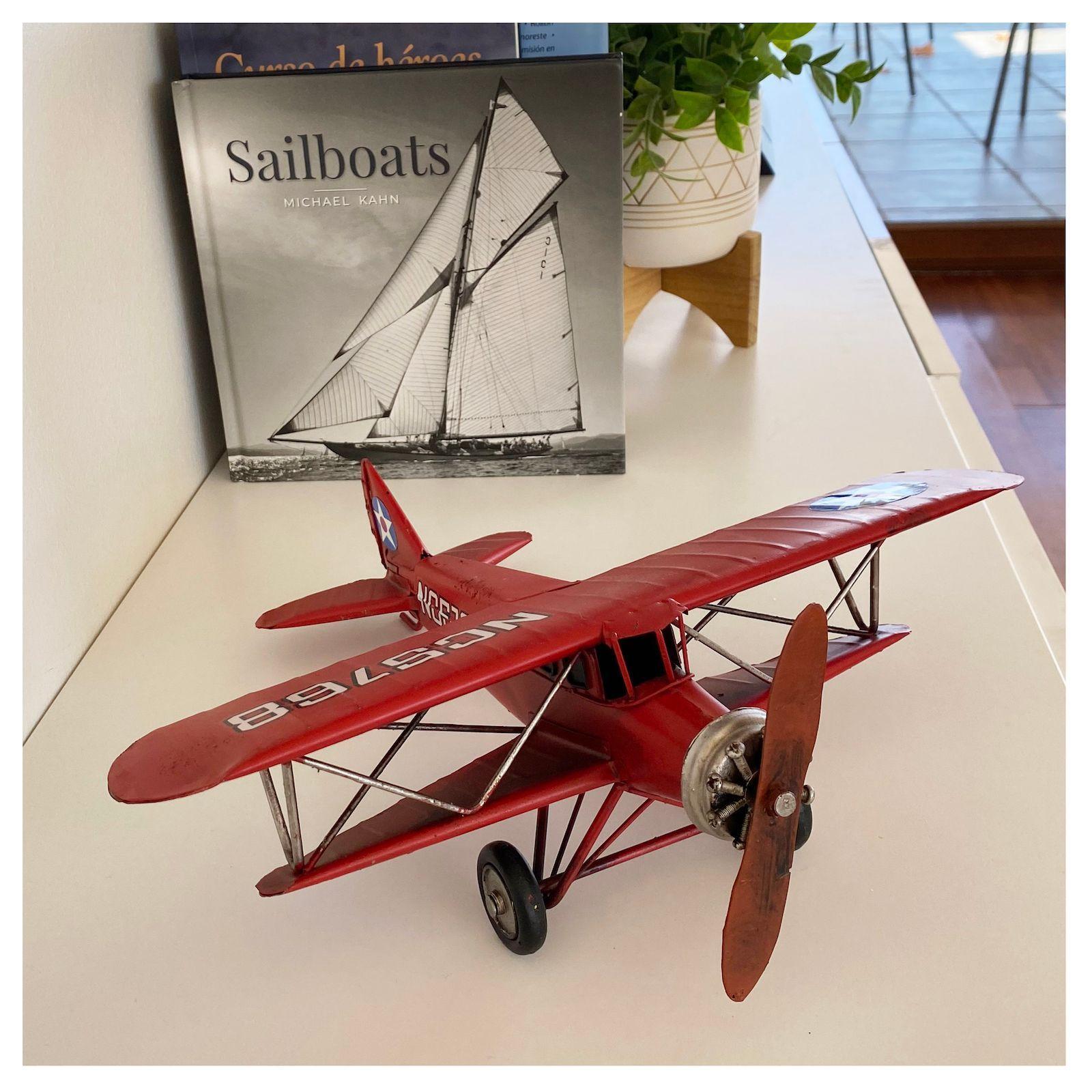 Avión A Escala, Biplano De Colección, Decoración Vintage-4