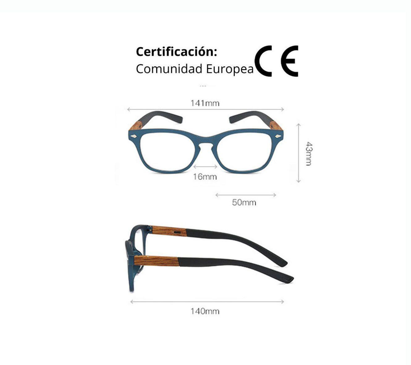 Lentes opticos Graduación +3.5, Anteojos lectura, con aumento para presbicia.-6