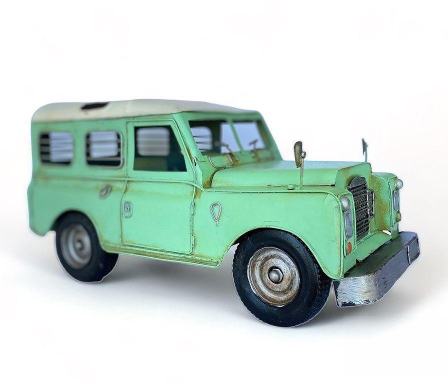 Auto a Escala, Jeep Land Rover de colección, Decoración Vintage.-2